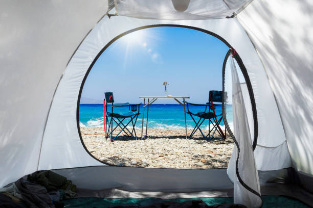 istock sea and landscape inside the camping tent 1370504131