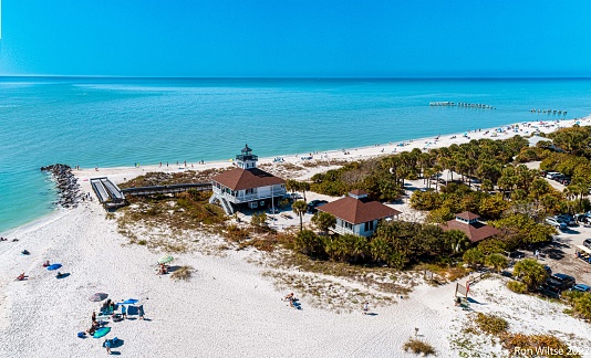 Boca Grande Light House, Gasparilla Island. Aerial view.