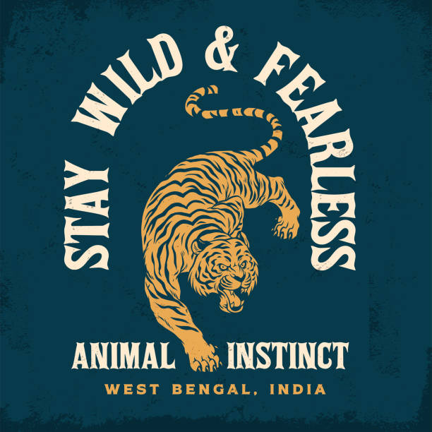 vector of Vintage Tiger Shirt Design in retro Style