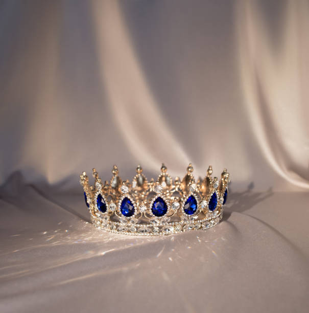 istock Blue crown with gemstones, sapphires. Success. 1370506131