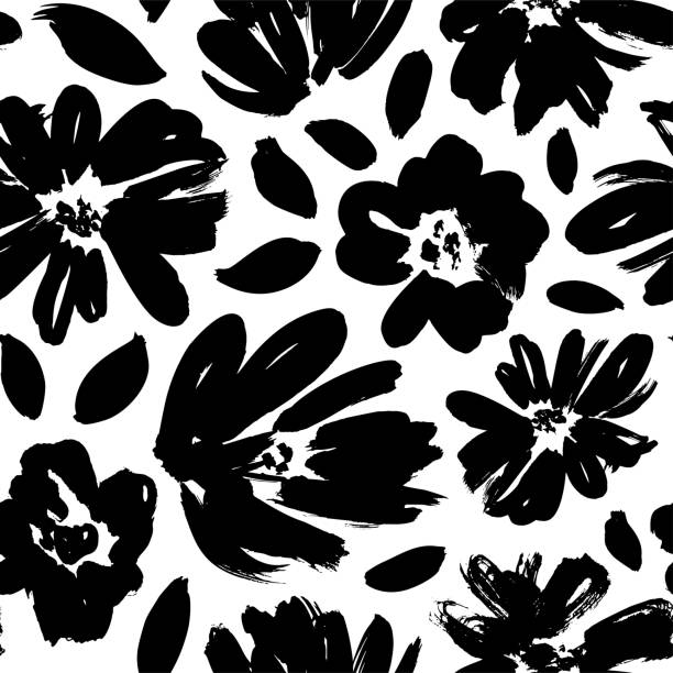 prosty kwiatowy rysunek bezszwowy wzór. - flower backgrounds floral pattern dirty stock illustrations