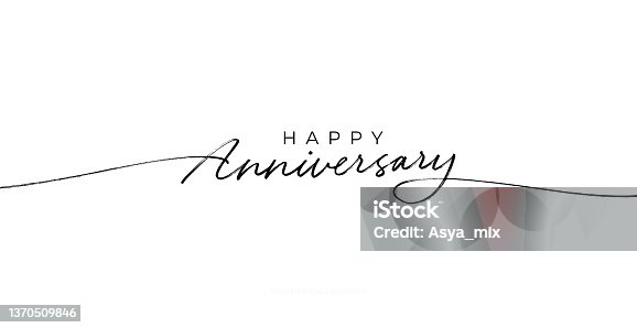 istock Happy Anniversary greeting card. 1370509846
