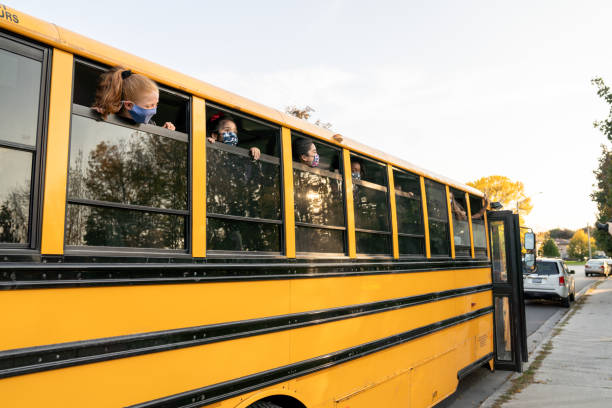 istock Saying Hello out the School Bus Window 1370511355