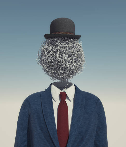 istock Headless businessman with chaotic lines. 1370512609