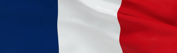 istock giant french flag - textured fabric - panoramic 1370514009