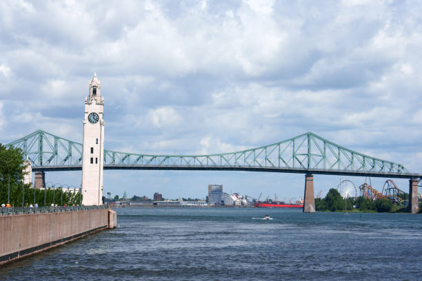 istock Montreal clock tower and Jacques Cartier bridge 1370516307