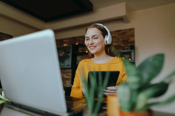 istock Woman working from home having a video call with a client 1370518728