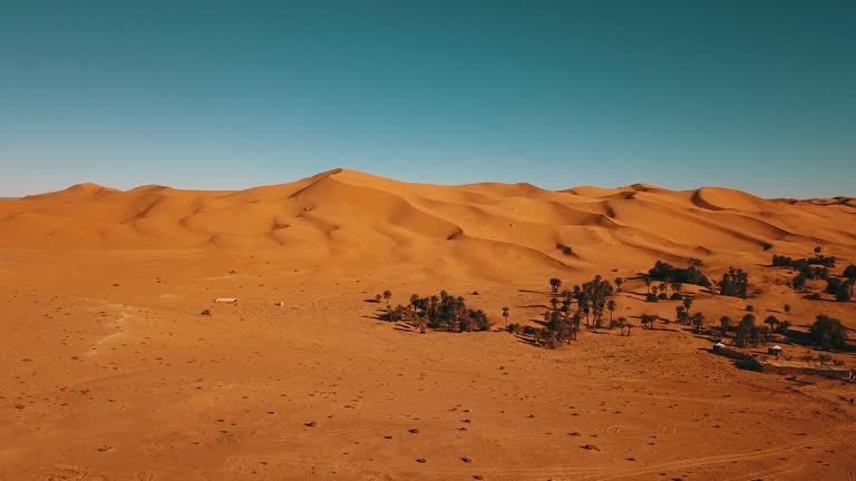 Aerial view of the Sahara Desert, near Taghit, Algeria