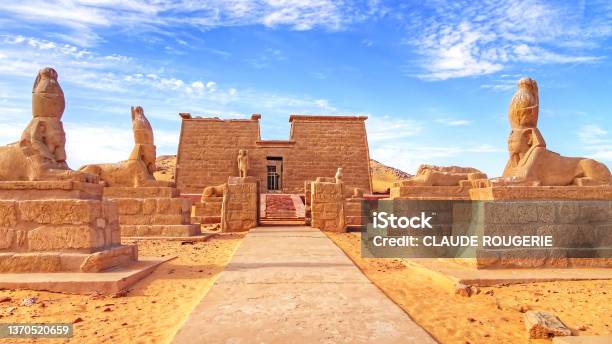 Temple De Wadi Es Seboua Stock Photo - Download Image Now - Egypt, Temple - Building, Egyptian Culture