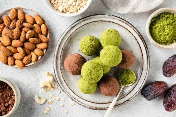 istock Vegan protein matcha green tea balls 1370524058