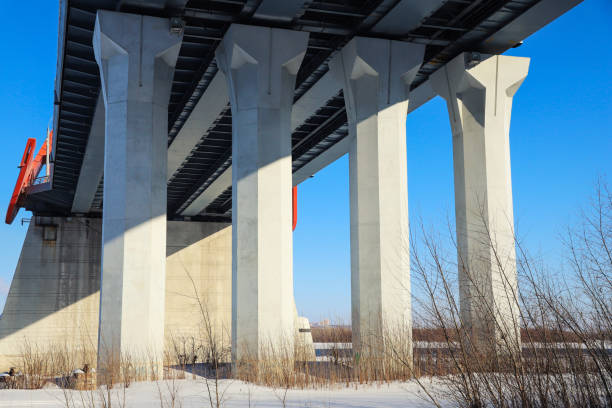 istock Four road bridge supports close-up. Engineering and architecture. Outdoors 1370524374