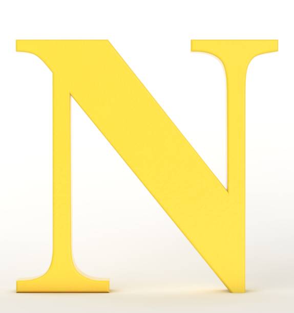 istock Letter N yellow on white background 1370528578