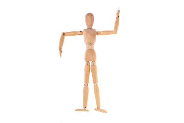 istock wooden man spread his arms isolated on white background 1370530130