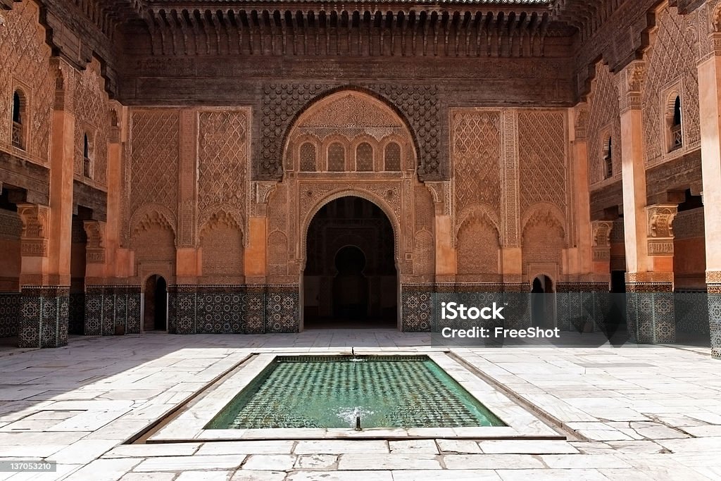 Ben Youssef Madrasa, Marakesz, Maroko. - Zbiór zdjęć royalty-free (Afryka)