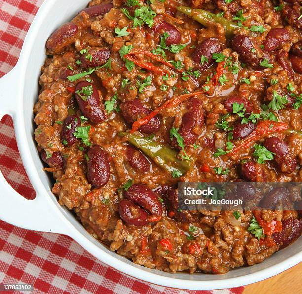 Manzo Piatto Messicano Chili - Fotografie stock e altre immagini di Carne - Carne, Casseruola - Stoviglie, Chilli con carne