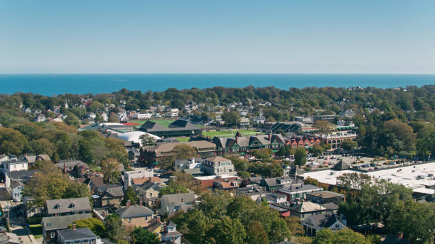 istock Homes in Newport, Rhode island - Drone Shot 1370535315