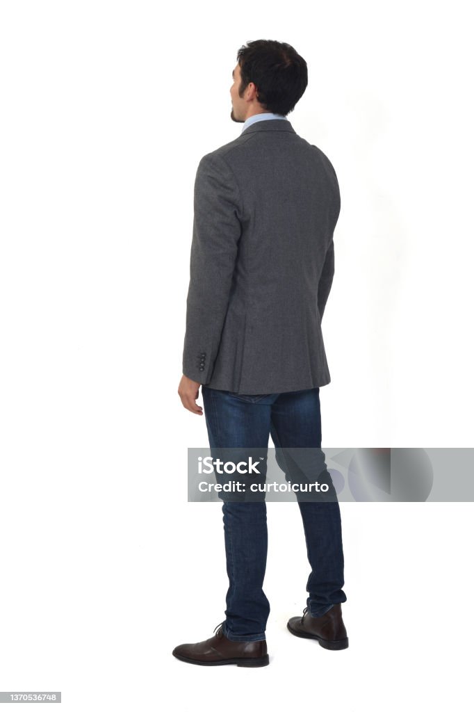Stock Image Transparency Man Rear View Man Isolated On White Background Stock Photo - Download Image Now ...