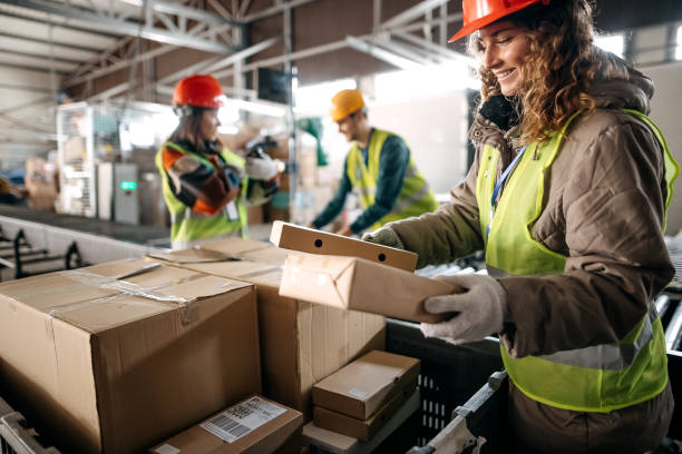 Valuable workers in the warehouse stock photo