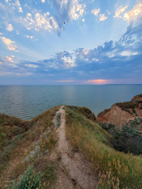 istock View from the hill on the mare, sunset light, sunset light yesterday, beautiful landscape 1370537545