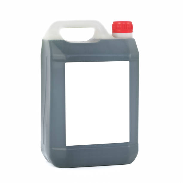 istock White drum with red cap on a white background with a white label and gray liquid 1370537550