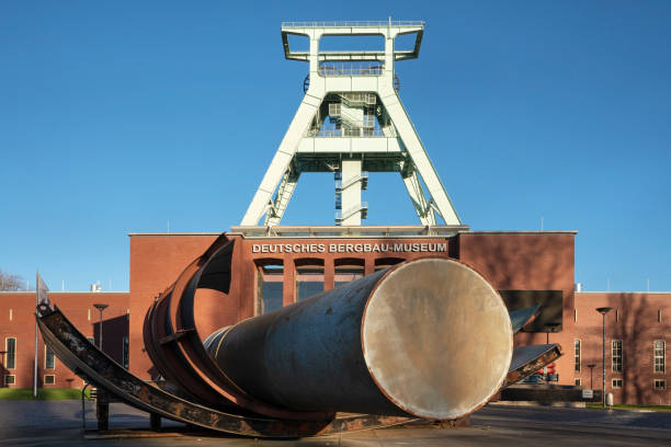 Bochum, Germany - March 5, 2021:  German Mining Museum, industrial heritage of Ruhr metropolis on March 5, 2021 in Bochum, Germany