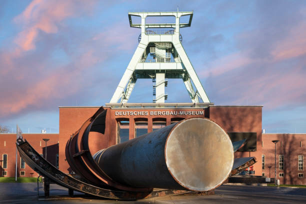 Bochum, Germany - March 5, 2021:  German Mining Museum, industrial heritage of Ruhr metropolis on March 5, 2021 in Bochum, Germany