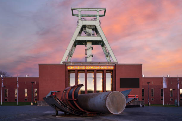 Bochum, Germany - March 5, 2021:  German Mining Museum, industrial heritage of Ruhr metropolis on March 5, 2021 in Bochum, Germany