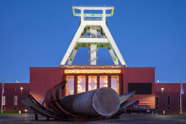 Bochum, Germany - March 5, 2021:  German Mining Museum, industrial heritage of Ruhr metropolis on March 5, 2021 in Bochum, Germany