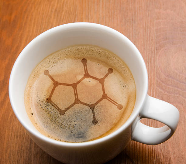 Molécula de Cafeína Café - fotografia de stock