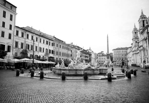 Fountain of Neptune, Navona square, Rome, Italy.