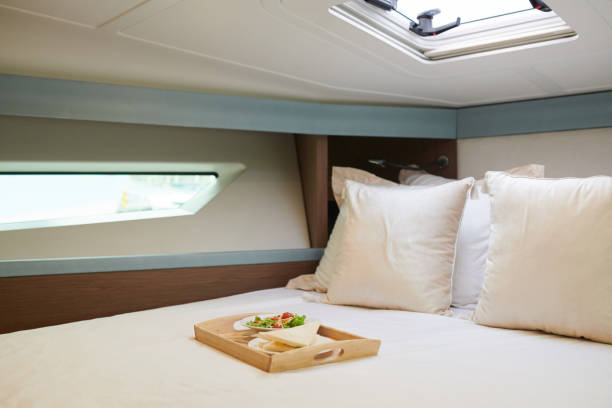 istock Lunch Served in Yacht Cabin 1370542864