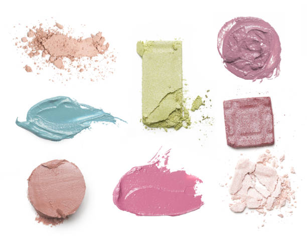 istock Set of different cosmetic samples on white background. Beauty and makeup concept. 1370542932