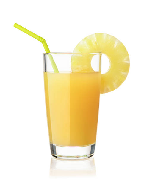 istock Front view of pineapple juice glass 1370543189