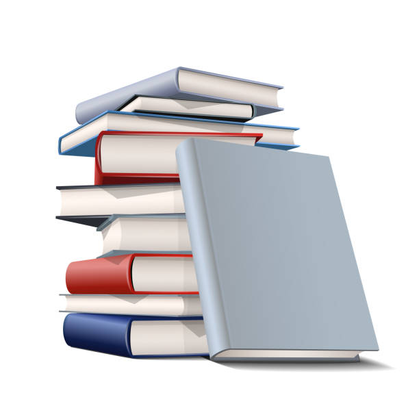 istock Stack of colorful books. Books various colors isolated on white 1370547846