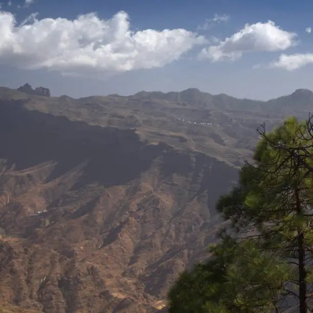 Photo of Gran Canaria, landscape of the central montainous part of the island, Las Cumbres, ie The Summits,
hiking route to Altavista