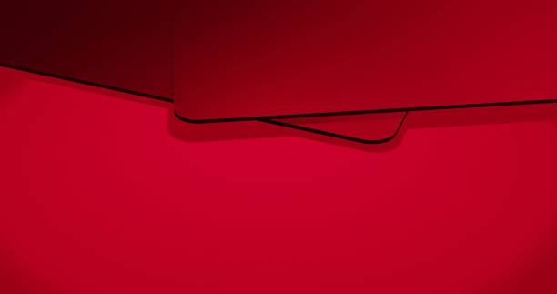 istock Red Abstract 3d rendering of rotating vivid geometric shape 1370554775