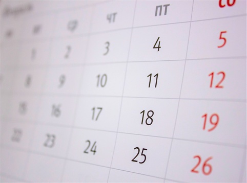 The Number calendar close-up. Numbers days calendar blur blurred background.