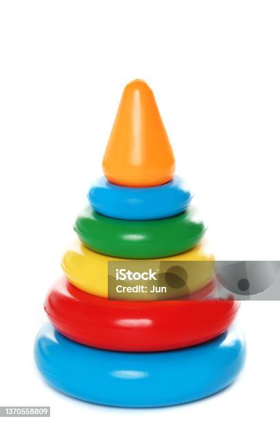 Colorful Plastic Stacking Rings Toy For Little Kids Stock Photo - Download Image Now