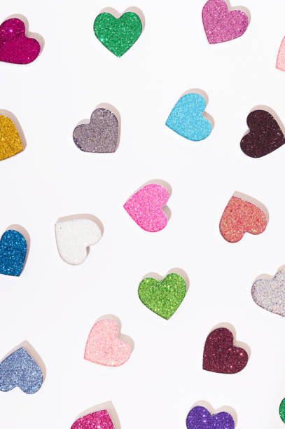 istock Colorful hearts on a white background. 1370561621