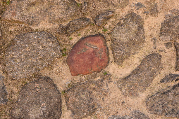 istock a stone floor with a little sand and grass 1370562228