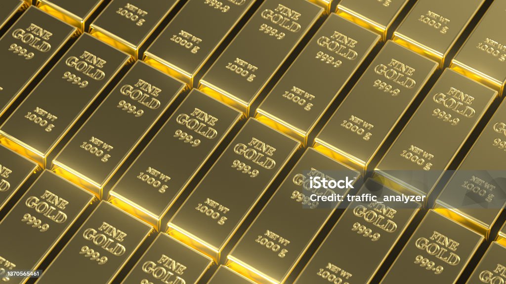 Gold bars Backgrounds Stock Photo