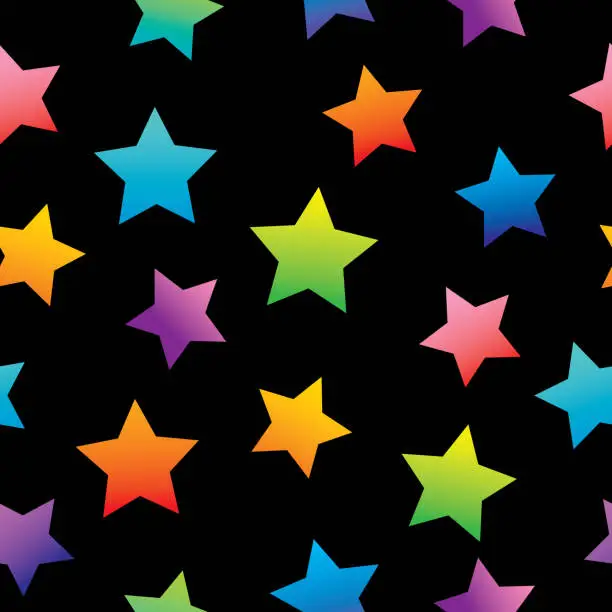 Vector illustration of Gradient Stars Seamless Pattern