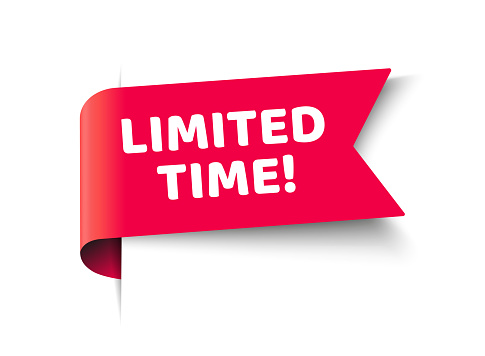 Limited time offer red banner, vector design