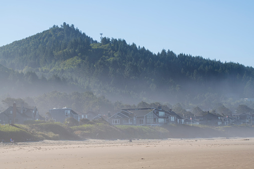 Beachfront houses at Cannon Beach, Oregon, USA
