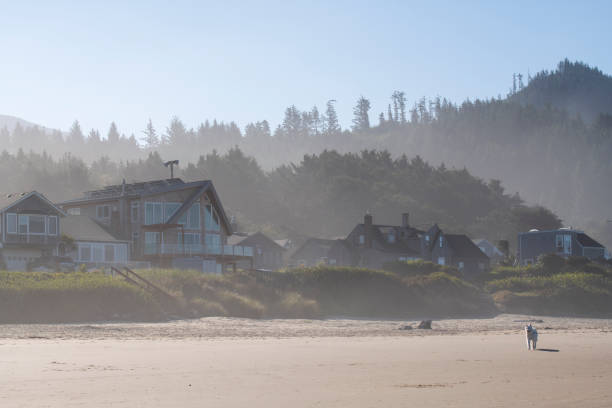 istock Beachfront houses at Cannon Beach 1370586890