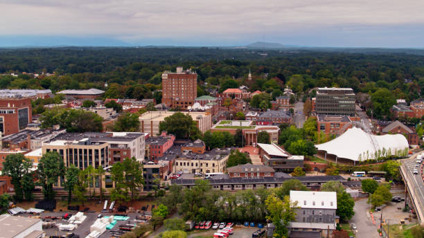 istock Downtown Charlottesville, Virginia s- Drone Shot 1370588347