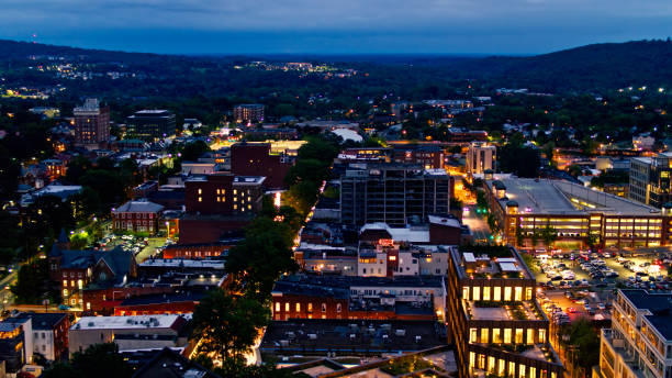 istock Drone Shot of Charlottesville, VA at Night 1370588367
