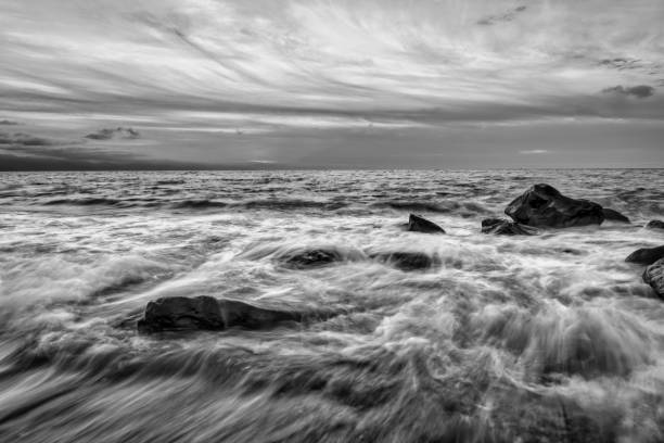 istock Landscape Ocean Seascape Black And White High Resolution Image 1370589034