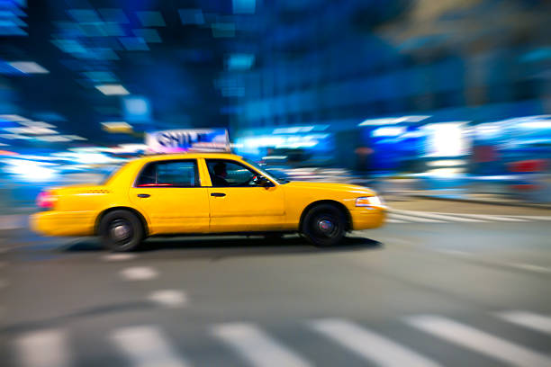 istock Yellow cab at the crossroads with zoom effect. 137058919