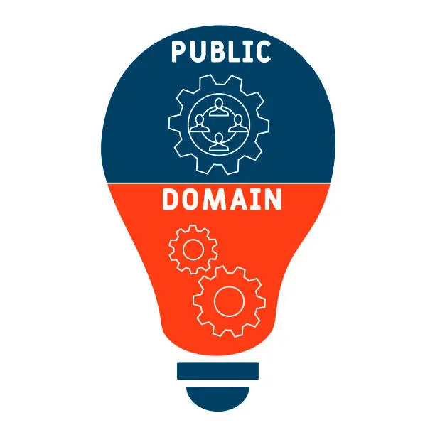 Vector illustration of PD - Public Domain acronym
